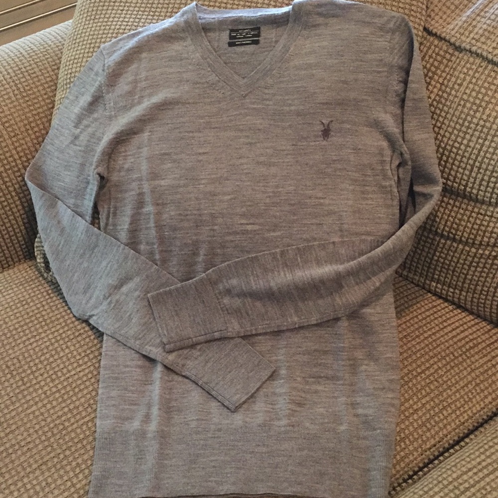 All saints men’s merino wool grey sweater